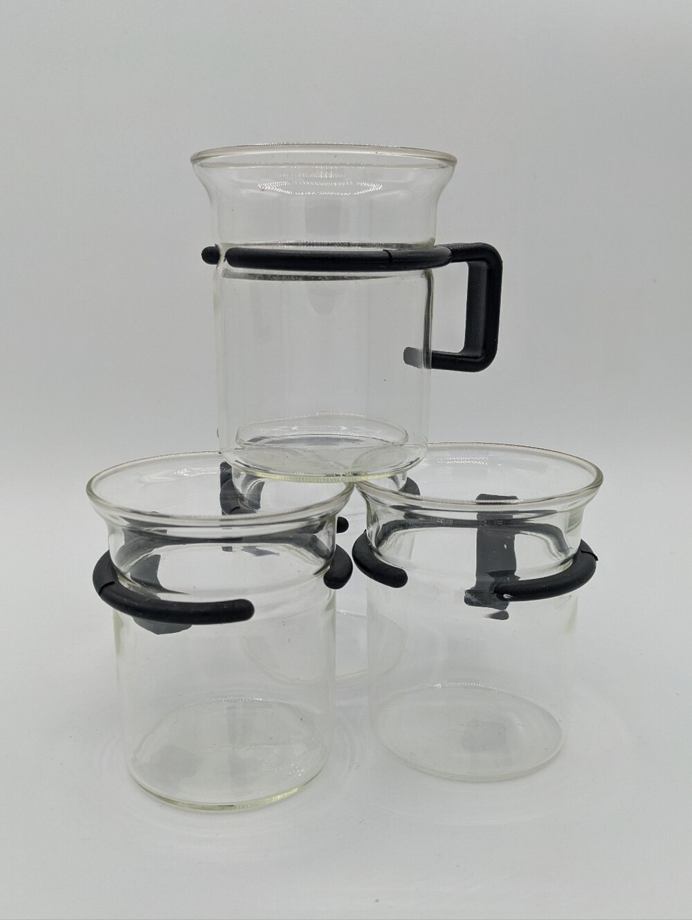 4 Bodum Black Handle 6oz Picard Glass Espresso Coffee Tea Cups Star Trek